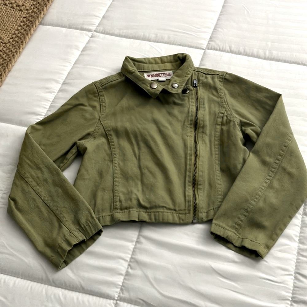 Nannette green kids short lightweight girl jacket Size 6x